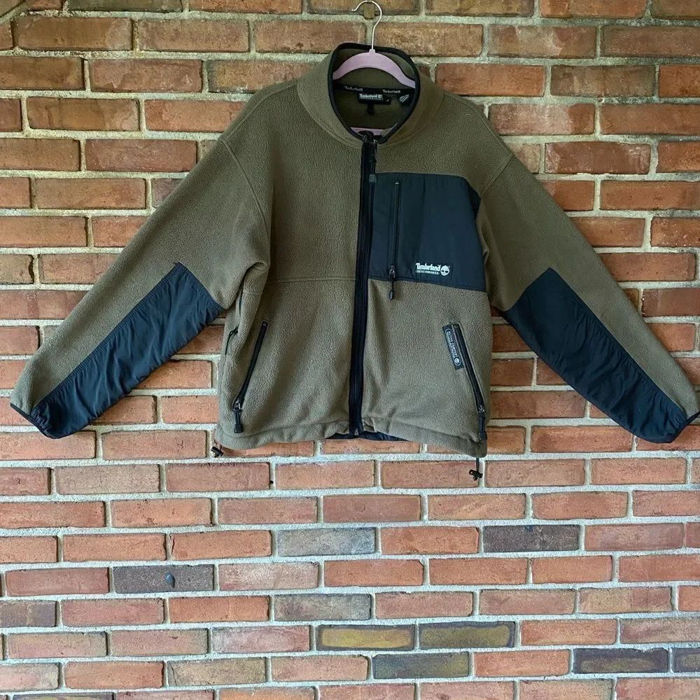 Timberland Performance Active Comfort Fleece Front Zipper Jacket Olive Large
